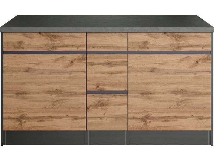 KOCHSTATION Kochinsel KS-Riesa, Breite 153 cm, Tiefe 100 cm, MDF-Fronten