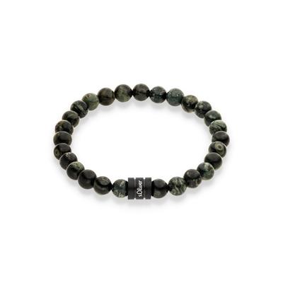 Armband S.OLIVER "Beads", grün (grün, grün), Armbänder, Jungen, 17cm, Materialmix, Armband, mit Achat, Sodalith oder Jaspis
