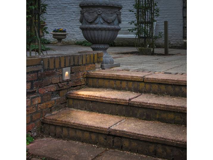 Applique murale encastrable LED Concreto, large, IP65, gris clair - SLV - Moderne - Béton - Angulaire