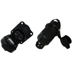 Steckdose 3 polig + Stecker 3-polig SET - 4 Lochbefestigung