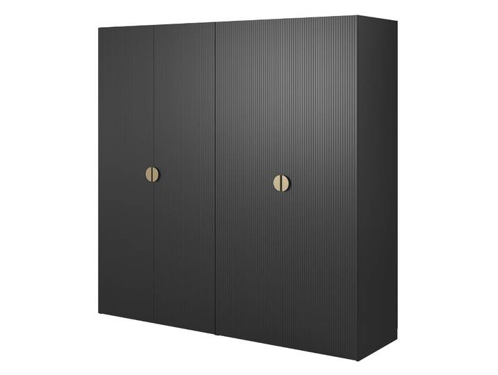 Vier­türiger Moonir-Schrank mit zwei Kleiderstangen, 200 cm,