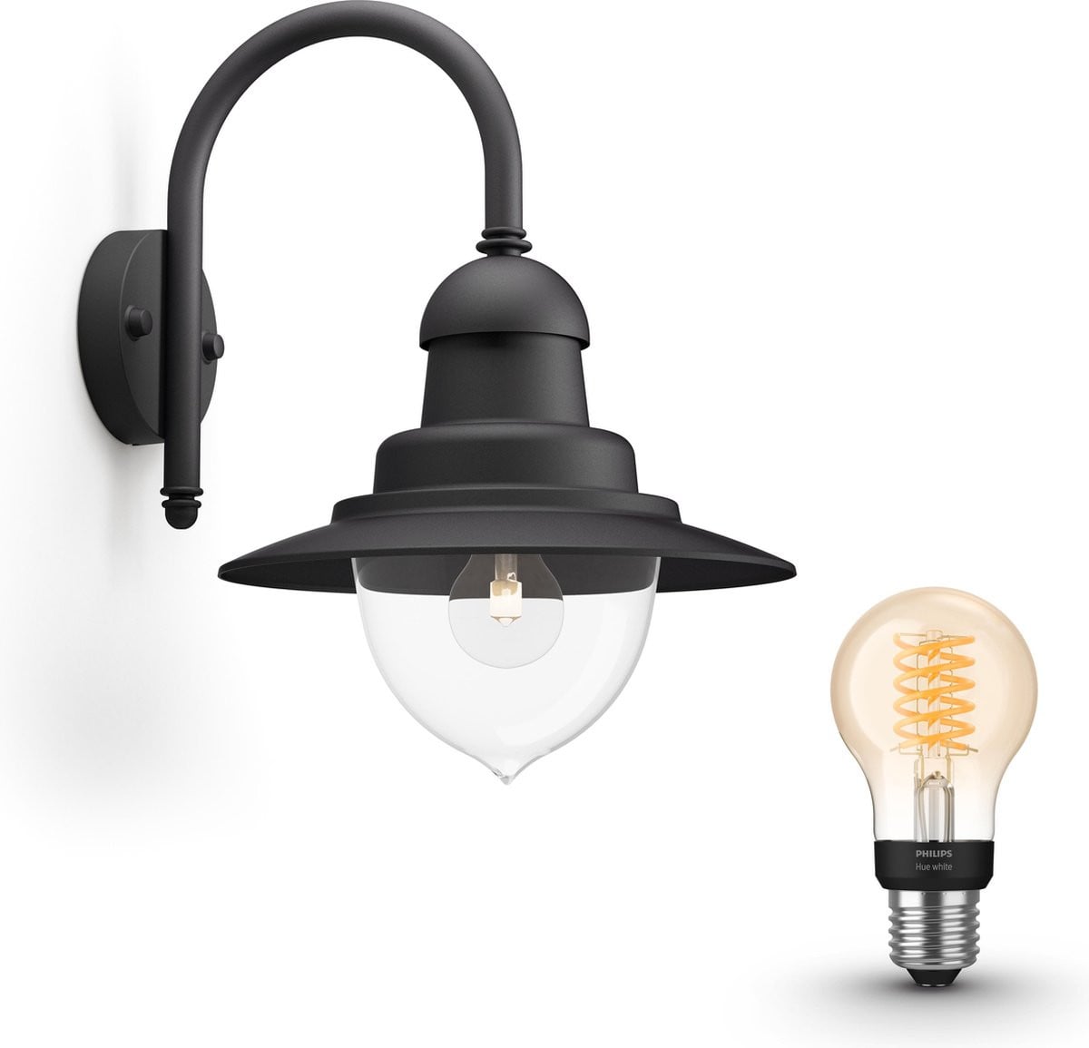 Philips Hue Raindrop Wandlamp voor Buiten - Zwart - LED - Metaal