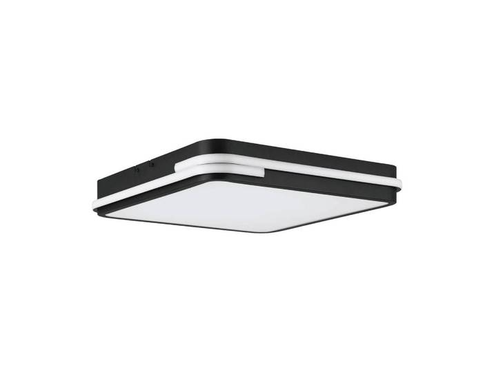 Eglo Deckenleuchte, Weiss, Schwarz, Metall, Kunststoff, rechteckig, 47x8x47 cm, Farbwechsler, ZigBee-Technologie, Smartphone-Steuerung, Lampen & Leuchten, Innenbeleuchtung, Deckenlampe, Deckenlampen