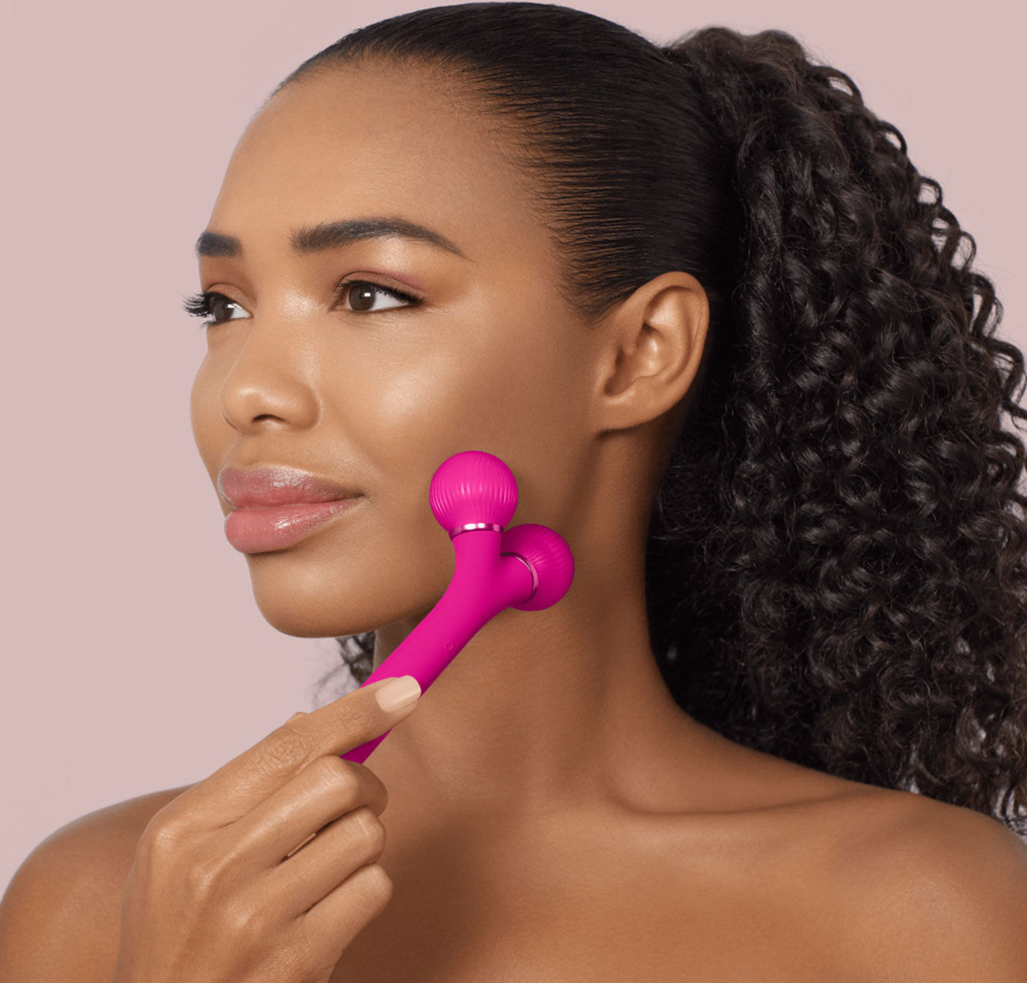 GESKE SmartAppGuided Sonic Facial Roller 4in1 Magenta
