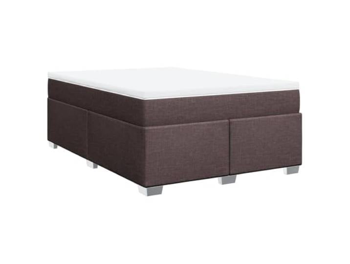 vidaXL Boxspringbett mit Matratze Dunkelbraun 140x200 cm Stoff
