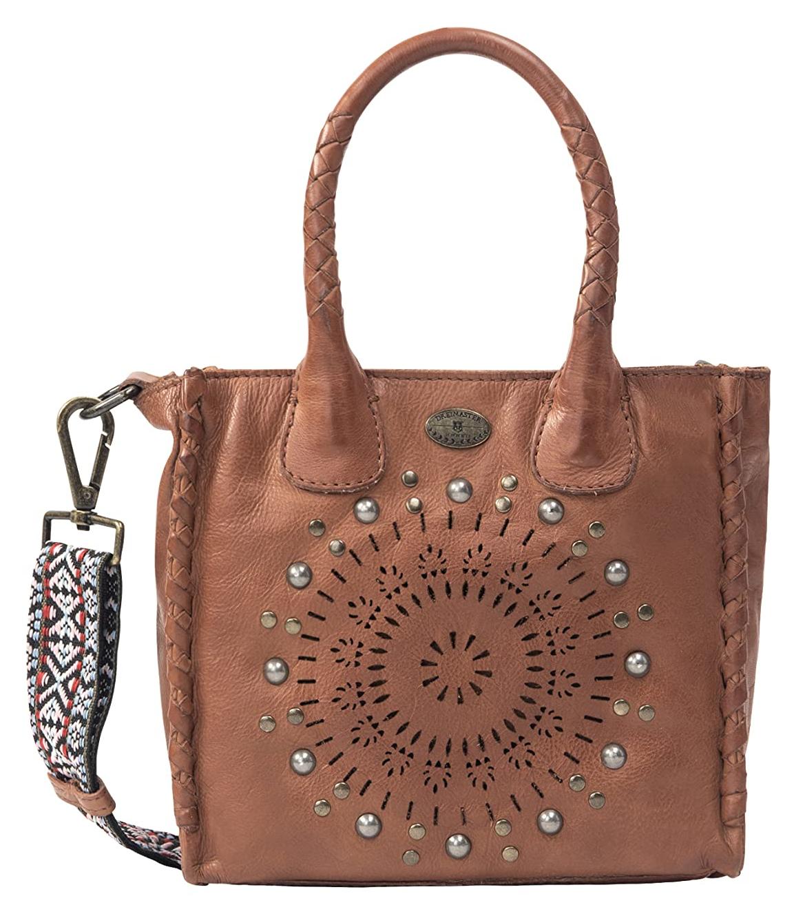 DreiMaster Vintage Women's Henkeltasche aus Leder, Kamel