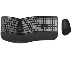 Conceptronic ERGO Kabelloses Set aus ergonomischer Tastatur und vertikaler Maus, englisch
