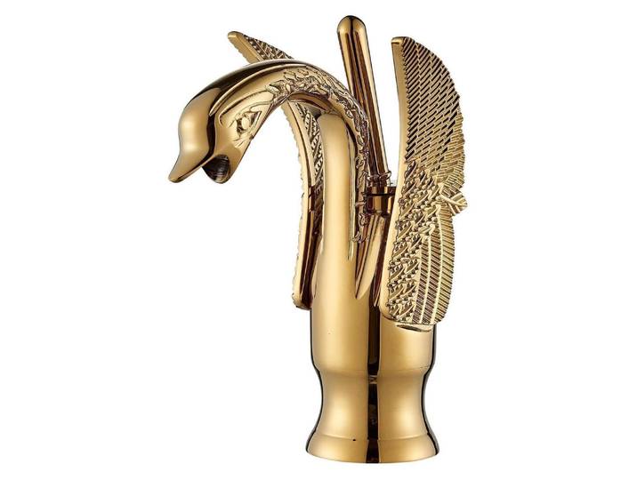 Waschtischarmatur Gold Schwanen-Design Messing H59A Keramikkartusche 3/8 Zoll