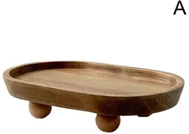 Uplifted Goods Natural Wood Serving Tray For Desserts And Home Decor oval