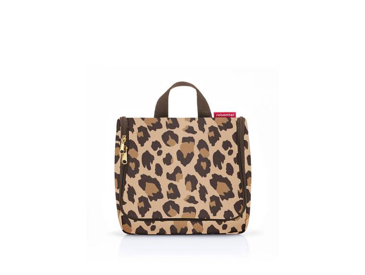 Kulturbeutel REISENTHEL toiletbag , braun (leo macciato), B:20cm H:10cm T:23cm, Polyester, Taschen, Kulturbeutel, großes Hauptfach, Stecktaschen, Reißverschlusstaschen, Spiegel innen