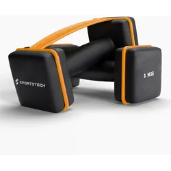Sportstech Hantelset AH100, 2,5kg, Kurzhanteln, 7 verschiedene Farbvarianten, Kleinhantelset für Muskelaufbau, Anti-Roll Design, griffige Antirutschoberfläche
