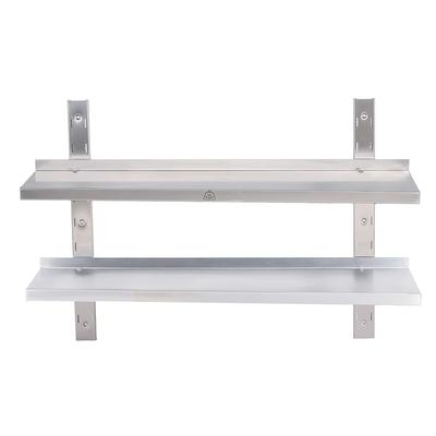 Romux® Doppeltes Verstellbares Wandregal aus Edelstahl 1200x300x660 mm | Wandregal für Küche | Edelstahlboden zur Wandmontage