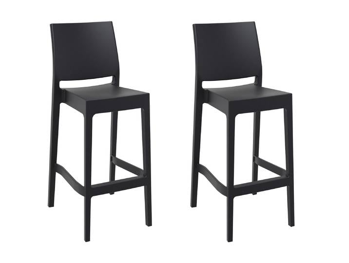 TPFLiving 2er Set Barhocker Maybrit Kunststoff - Schwarz