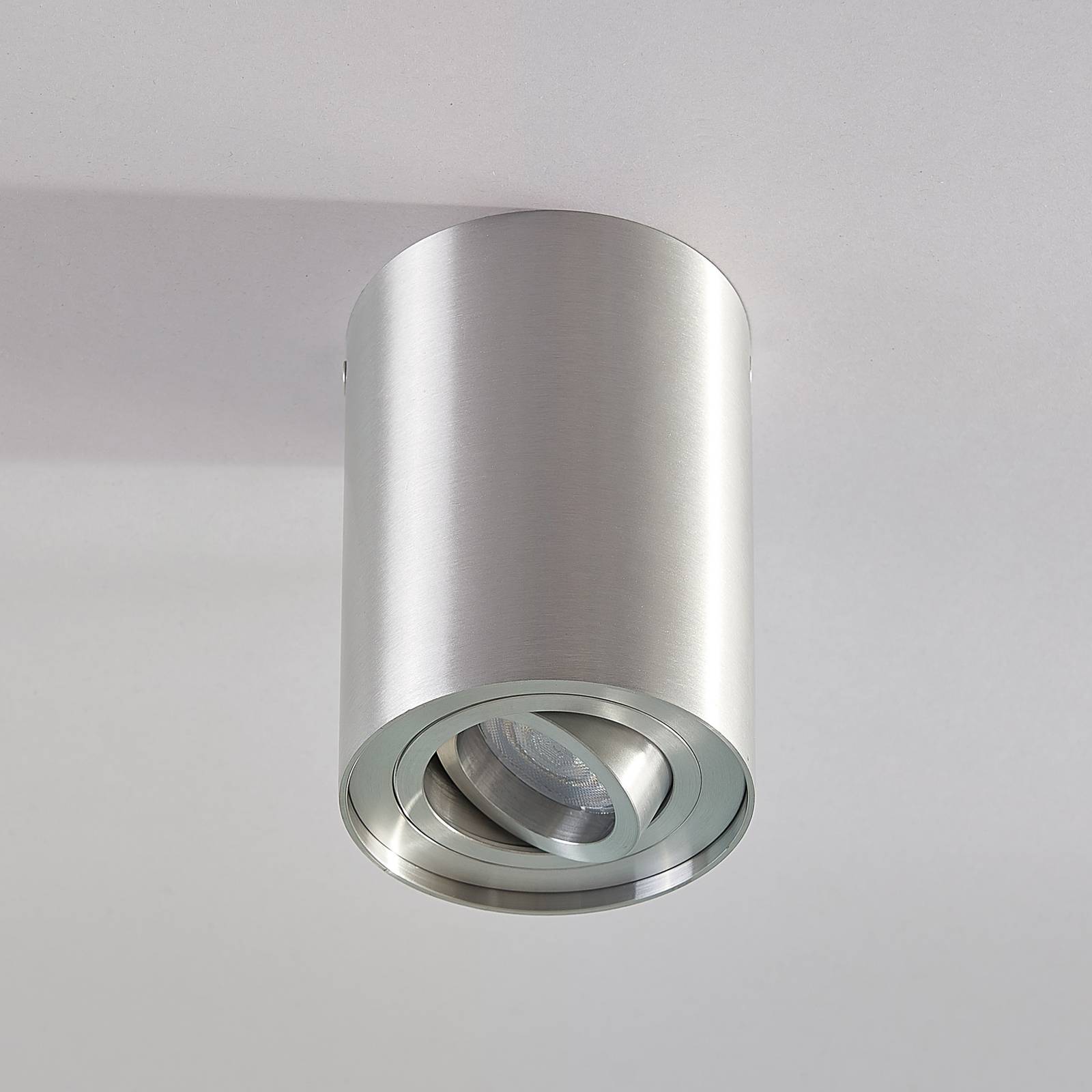 Loftslampe Jolina Arcchio, dæmpbar, Aluminium/grå/zink, Gangområde, Aluminium, Moderne