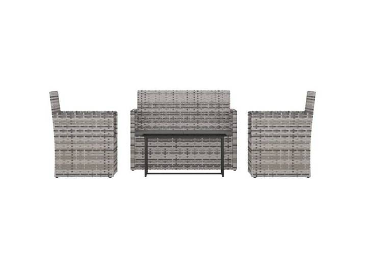 “Winter Sale TOP meuble d'extérieur arrière-cour terrasse Gris - Mobilier d'extérieur 4 pcs avec coussins Résine tressée Gris