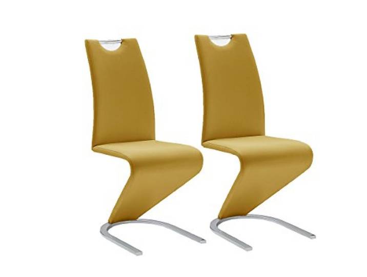 Robas Lund Esszimmerstühle 2er Set Schwingstuhl Curry, Esszimmerstuhl Stuhl Amado, 62.0 x 45.0 x 102.0 cm