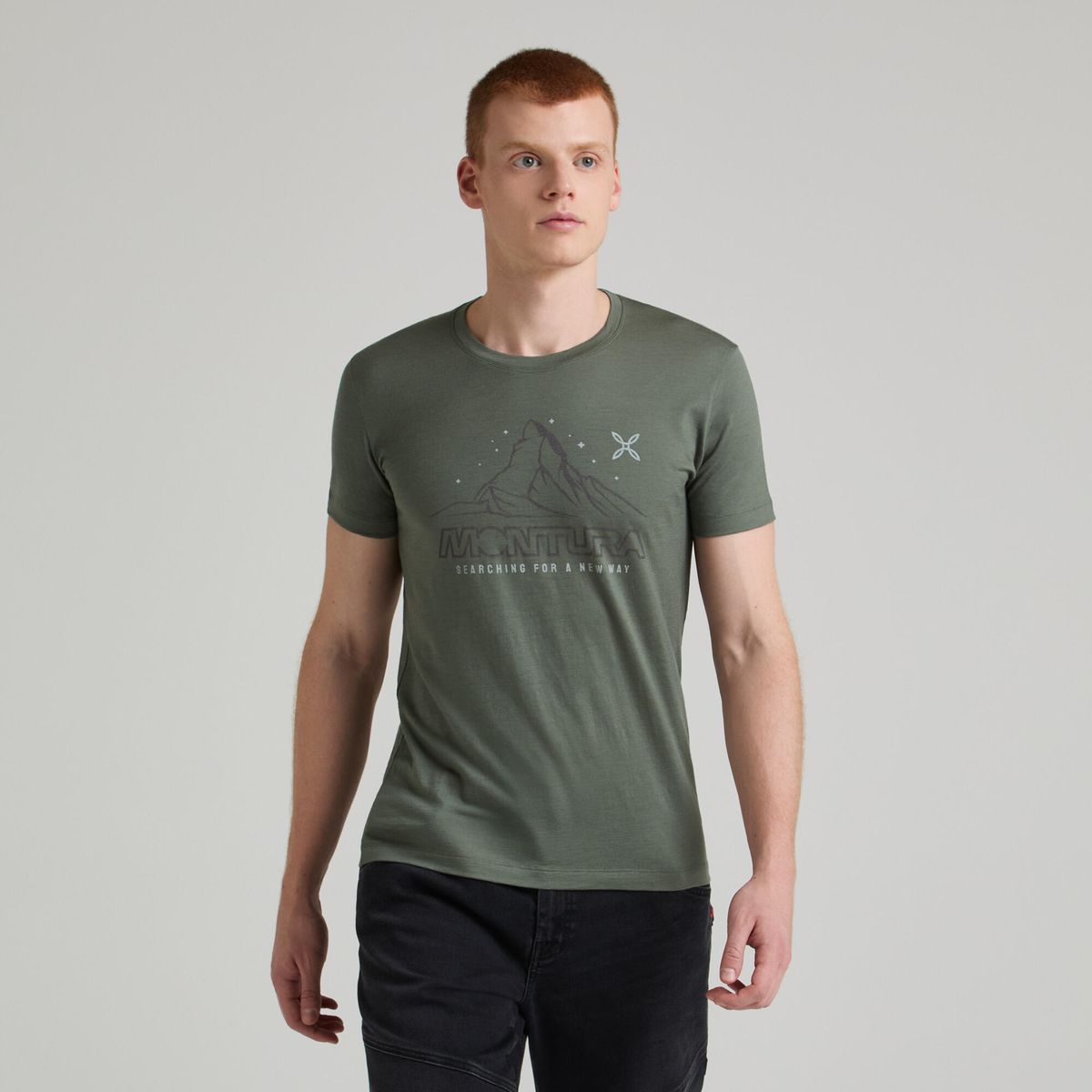 Montura Merino Mountain T-shirt verde salvia (49) XL MTGC09X-JW001O-49-XL