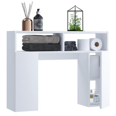 Waschmaschinenumbauschrank VCM "Holz Wandregal Überbau WC Bad Regal Tinol S", weiß, B:76cm T:20cm, Obermaterial: 100% Holz Wood., Schränke