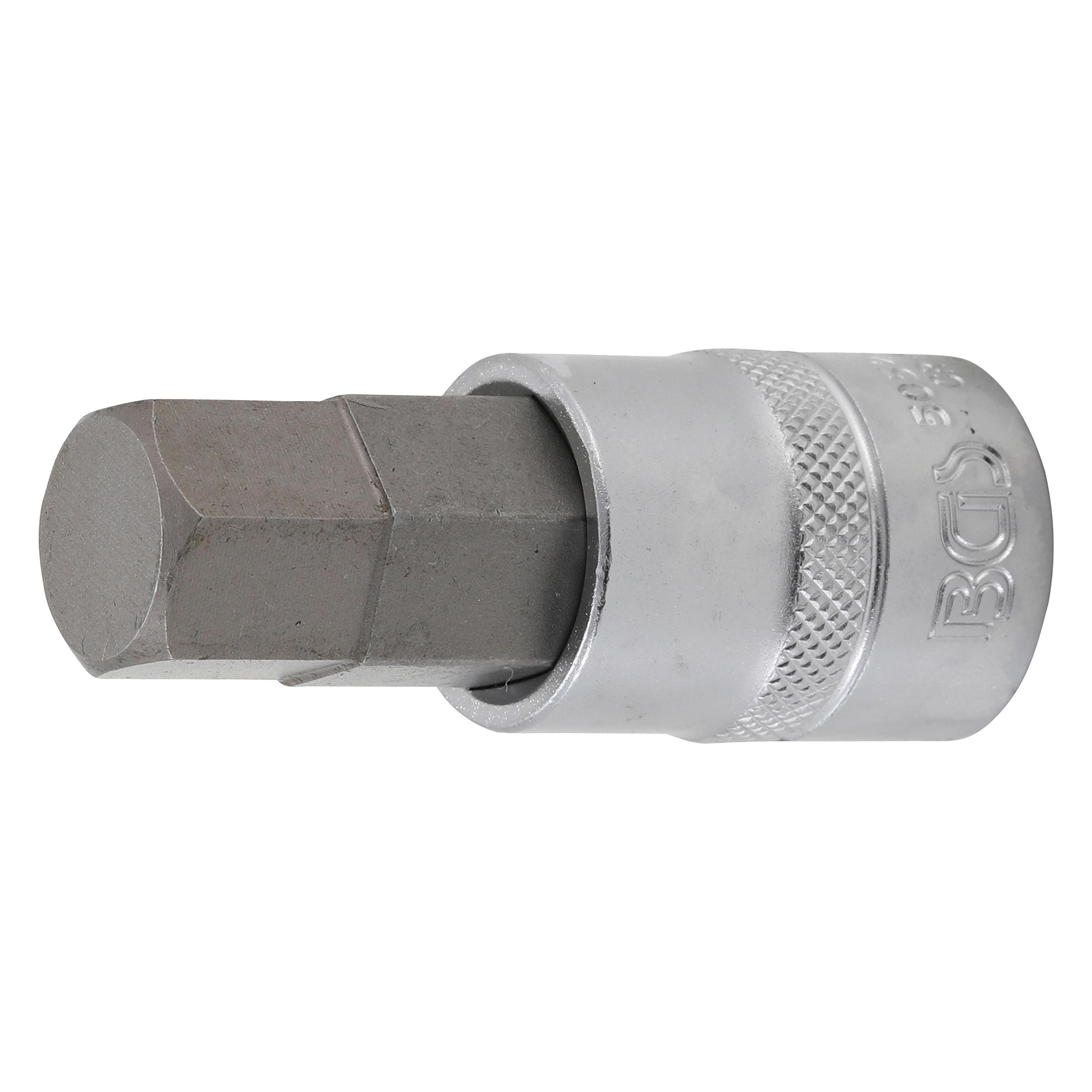 BGS Bit-Einsatz Antrieb Innenvierkant 12,5 mm (1/2") Innensechskant 18 mm (5052-18)