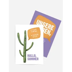 Einladung zum Sommerfest selbst gestalten mit Spruch und Fotos im Onlinedesigner bei Meine-Kartenmanufaktur.de
