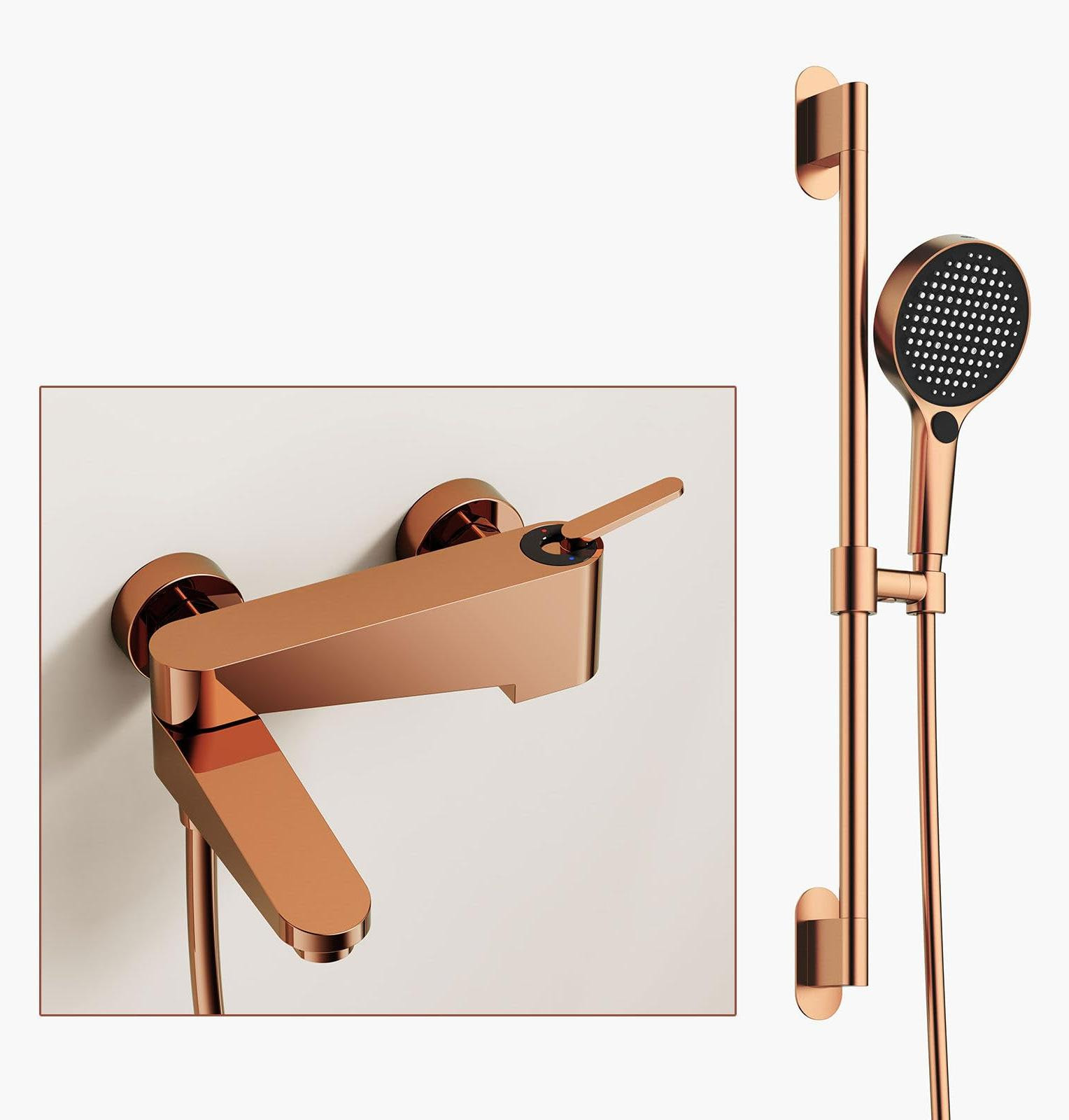 Dripio Wanddoucheset model 59A met 4-standen handdouche in messing