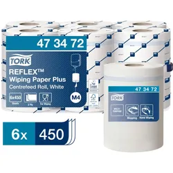 Tork Reflex  Starke Mehrzweck-Papierwischtücher Weiß M4, SmartCore , 6 × 450 Blatt, 473472