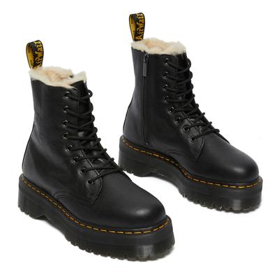 Winterboots DR. MARTENS "Jadon FL", Damen, Gr. 43, Warmfutter, schwarz, Leder, unifarben, Schuhe Winterboots, Plateauboots, Chunky Boot mit Warmfutter