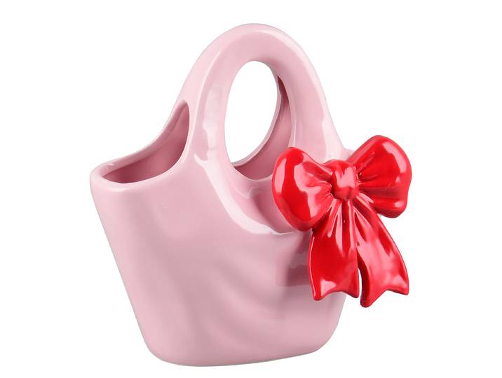 Vase Bow 20 x 21 x 12cm Rose foncé