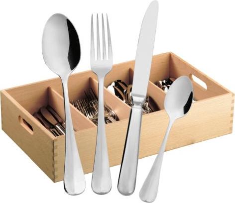 Arundo BAGUETTE Besteckset - 145-teilig, hochglanzpoliertes 18/10 Edelstahl, inkl. Holzkasten
