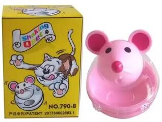 Uplift Treasures Mouse Shaped Treat Dispensing Puzzle Toy For Cats pink