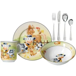 Ritzenhoff & Breker, Kindergeschirr + Kinderbesteck, Hoftiere Kindergeschirr mit Besteck