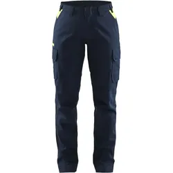 Damen Stretch Bundhose "7144" Industrie - C34 - dunkelmarine/gelb