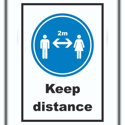 HB-Druck Keep distance Symbol und Text Schild A5 (148x210mm)