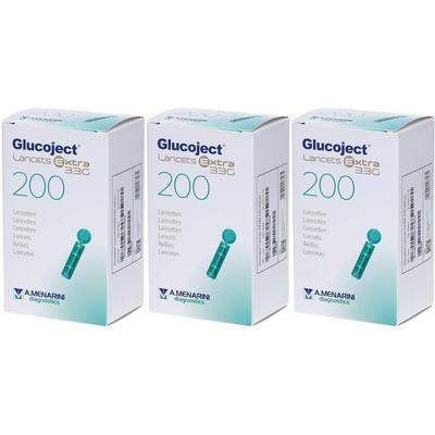 Glucoject Lancets Extra 33 G x3 3x200 St Lanzetten