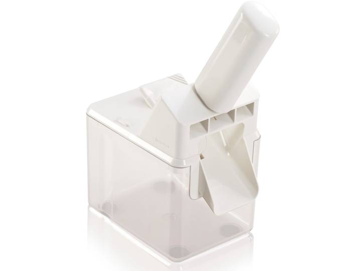 Entsteiner LEIFHEIT Pflaumen-Entsteiner , weiß (weiß, transparent), B:11,4cm H:22cm T:19,5cm, Kunststoff, Entkerner, Entsteiner, auch ideal für Mirabellen geeignet