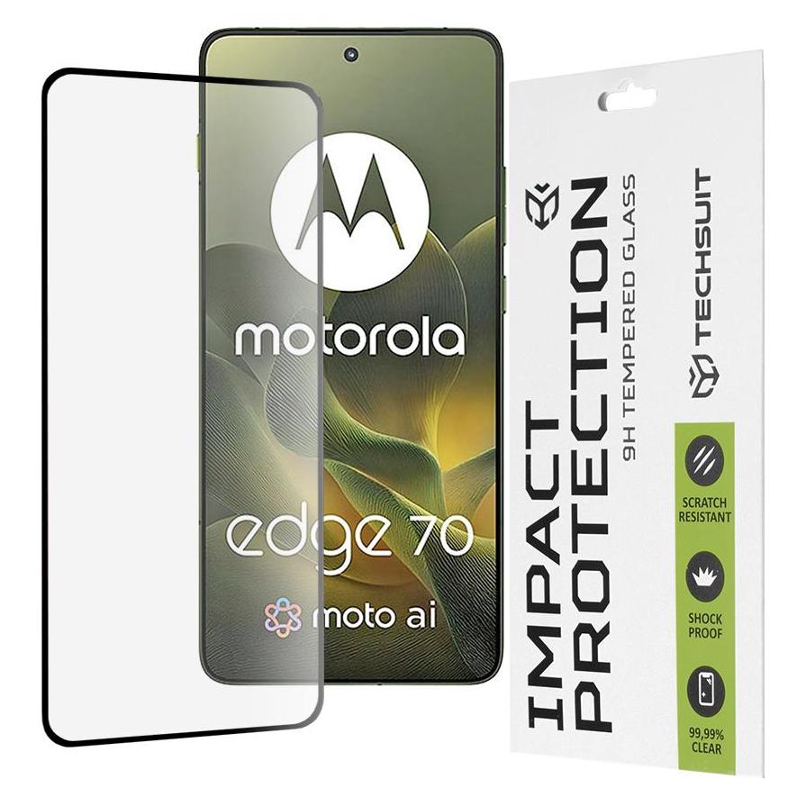 Techsuit - 111D Full Cover / Full Glue Glass - Motorola Edge 70 - Black (1 Stk., Motorola Edge 70) (64745108)