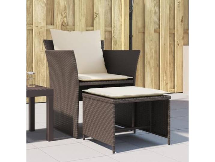 KTHLBRH Gartenmöbel-Set, 10-teilig, Polyrattan, Braun Modular mit Aufbewahrungsbox, Glastisch, waschbare Kissen, für Terrasse