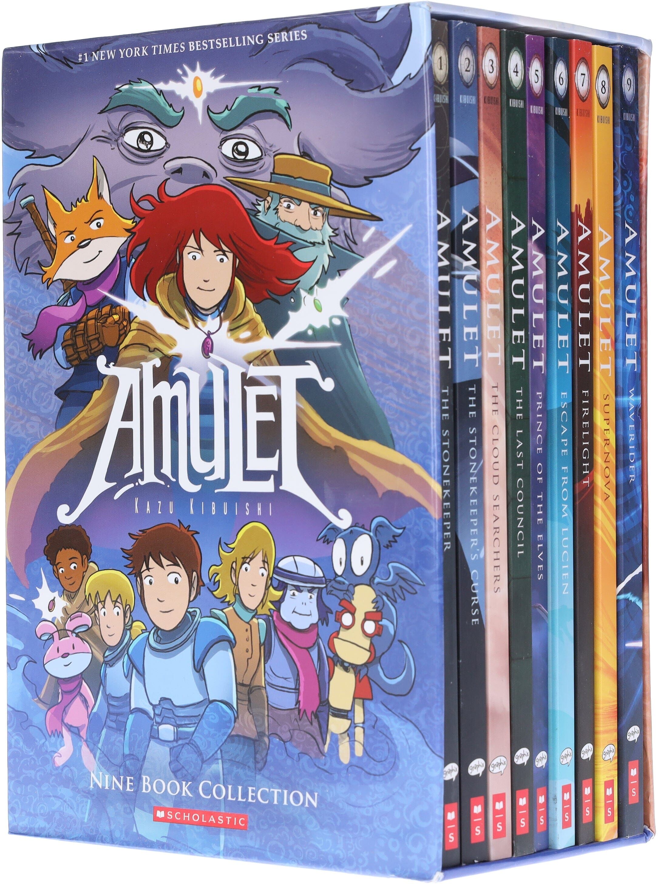 Amulet Series By Kazu Kibuishi 9 Books Collection Graphic Novel Box Set - Age 8-12 - Paperback Scholastic