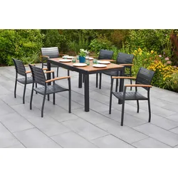 Gartentischgruppe Astros 7-tlg. Graphitfarben