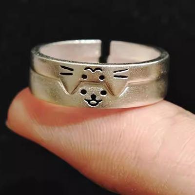 Multisell Products Hub Romantic Couple Rings Set, Adjustable Couple Rings, Promise Jewelry Gift For Him And Her dog