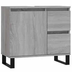Helloshop26 - Industriedesign Badeschrank Aufbewahrung 65 x 33 x 60 cm Holzwerkstoff grau sonoma