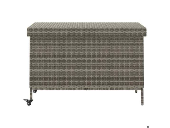 Moderne Boîte de rangement de jardin - grande espace - et roues gris résine tressée - pour terrasse gbf292555