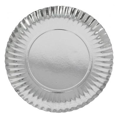 MONOUSO - Pappteller Rund Silber 35cm (50 Stück)
