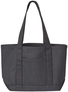 Liberty Bags 8871 Windward Large Cotton Canvas Classic Resort Tote Bag in Black LB8871