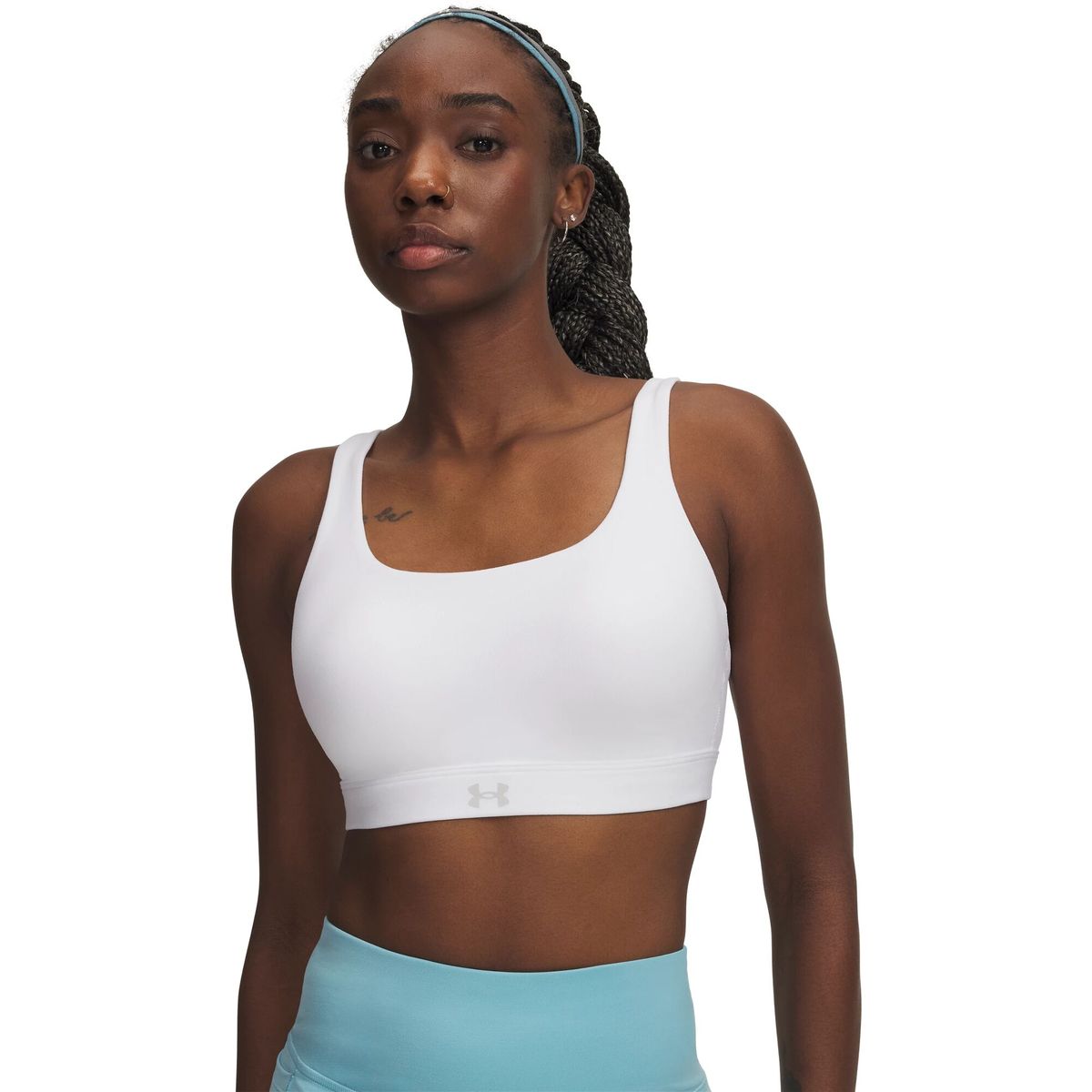 Under Armour Effortless High Bra white halo gray (100) XL D-DD 6011263-100-XL D-DD
