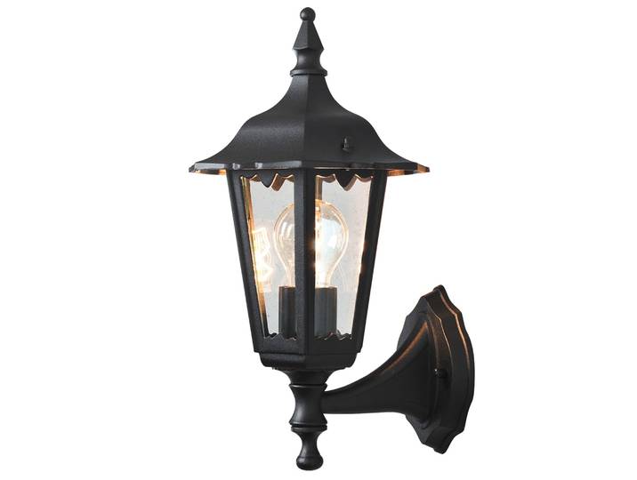 Konstsmide Firenze Applique murale en aluminium laqué noir avec verre transparent