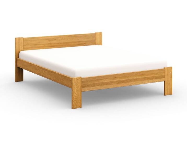 Naturwohnen Massivholzbett 160x200cm Eiche natur geölt Serie Arbor Design und Handwerk perfekt vereint mit bioola® nature veredelt