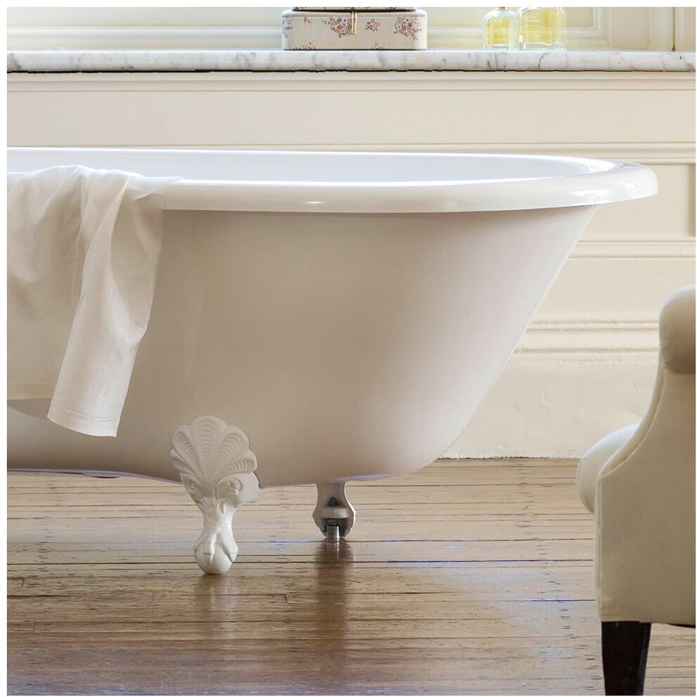 Victoria & Albert Hampshire freistehende Badewanne, Badewannen, HAM-N-SW-OF+FT-HAM-WH, weiß/metall weiß