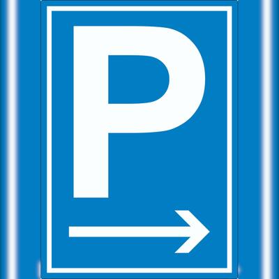 HB-Druck Parkplatz Aufkleber mit Pfeil nach rechts A5 (148x210mm)