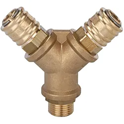 Riegler, Schlauchanschluss + Schlauchverbinder, Verteiler 1/2"IG Anschl.1/2AG 2 SV-Kuppl.NW7,2 1/2AG Messing